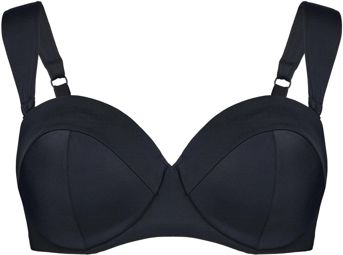 ESOTIQ Gia - Balkonetbikinitop - Zwart - Voor grotere cupmaten