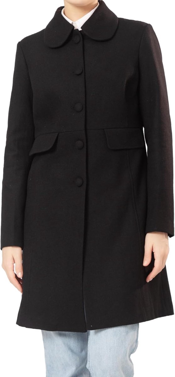 Wollen Jas – 50% Wol 50% Polyester – Elegante Halflange Winterjas met Knopen en Ronde Kraag – Warm en Stijlvol