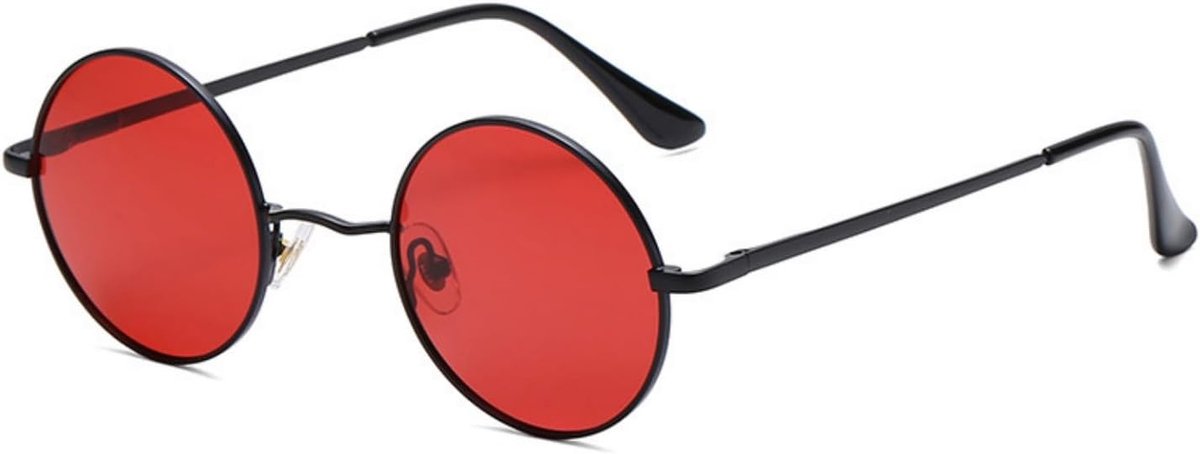 Ronde zonnebril voor dames en heren, gepolariseerde zonnebril met metalen frame, hippie, UV400