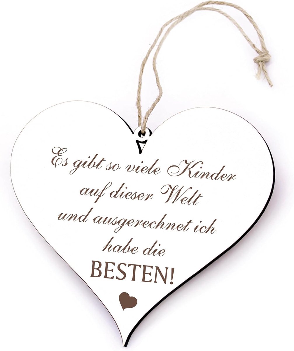 Cadeau Kinderen Hart - Er zijn zoveel kinderen ... Ik heb de beste - 12 cm x 13 cm geschenken kind ouders dochter zoon kinderen beste