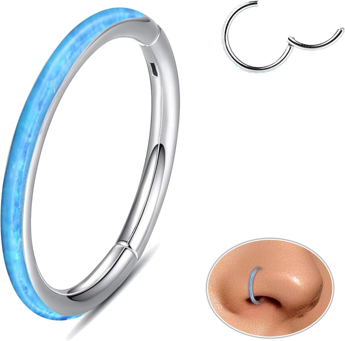 Ringen oor helix conch zilver goud piercing kraakbeen ringen tragus daith opaal ring neus piercing hypoallergeen 18G 16G 6MM/8MM/10MM