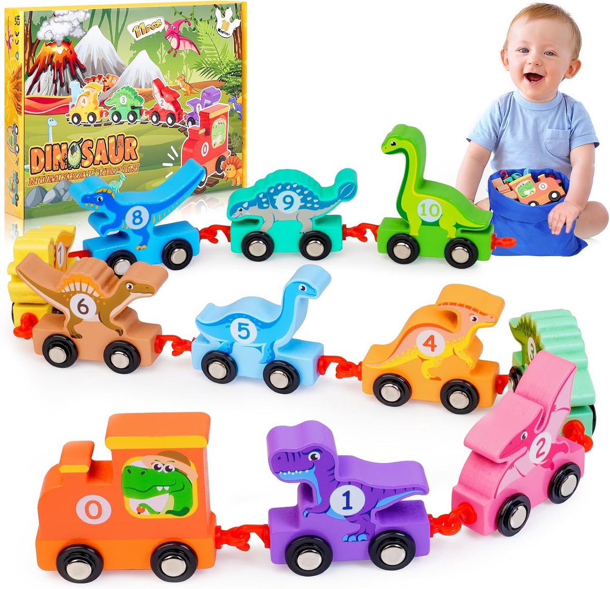 Trein houten speelgoed voor kinderen, houten spellen voor kinderen van 1-4 jaar, auto's voor kinderen, cadeau, kind 1-4 jaar, mannelijk educatief spel