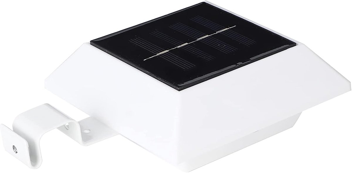 6 stuks led-lamp op zonne-energie, waterdichte omheiningslamp, tuinveiligheids-dakgootlamp met haken, decoratie voor buiten, geschikt voor tuinpad