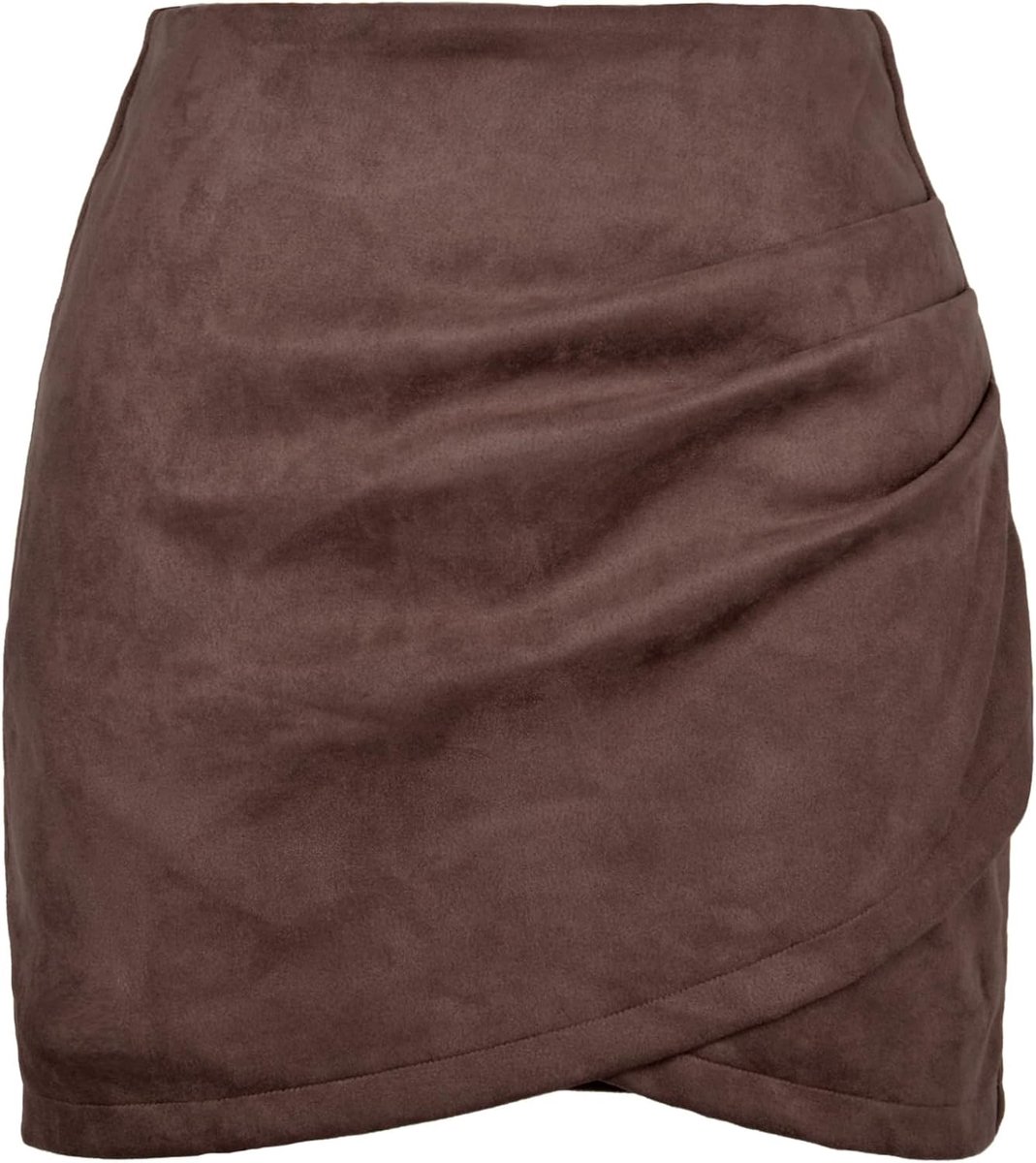 Premium Suede Stretch Hoge Taille Effen Potlood Pak Korte Rok