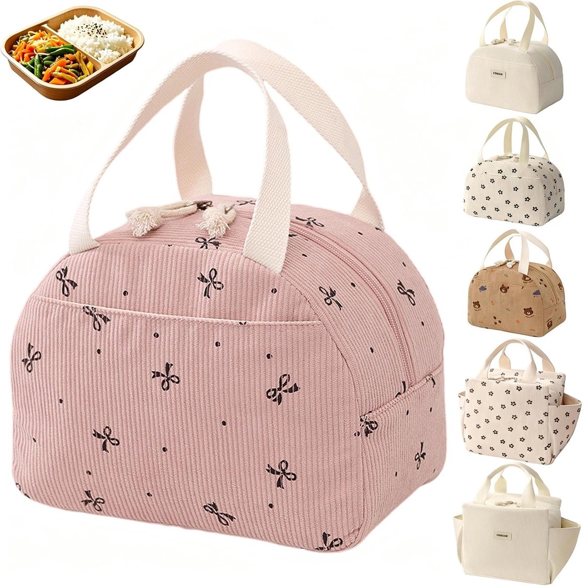 6,5 l geïsoleerde lunchtas, draagbare koeltas voor kinderen, opvouwbaar, koeltas, roze, geschikt voor kantoor, school en camping