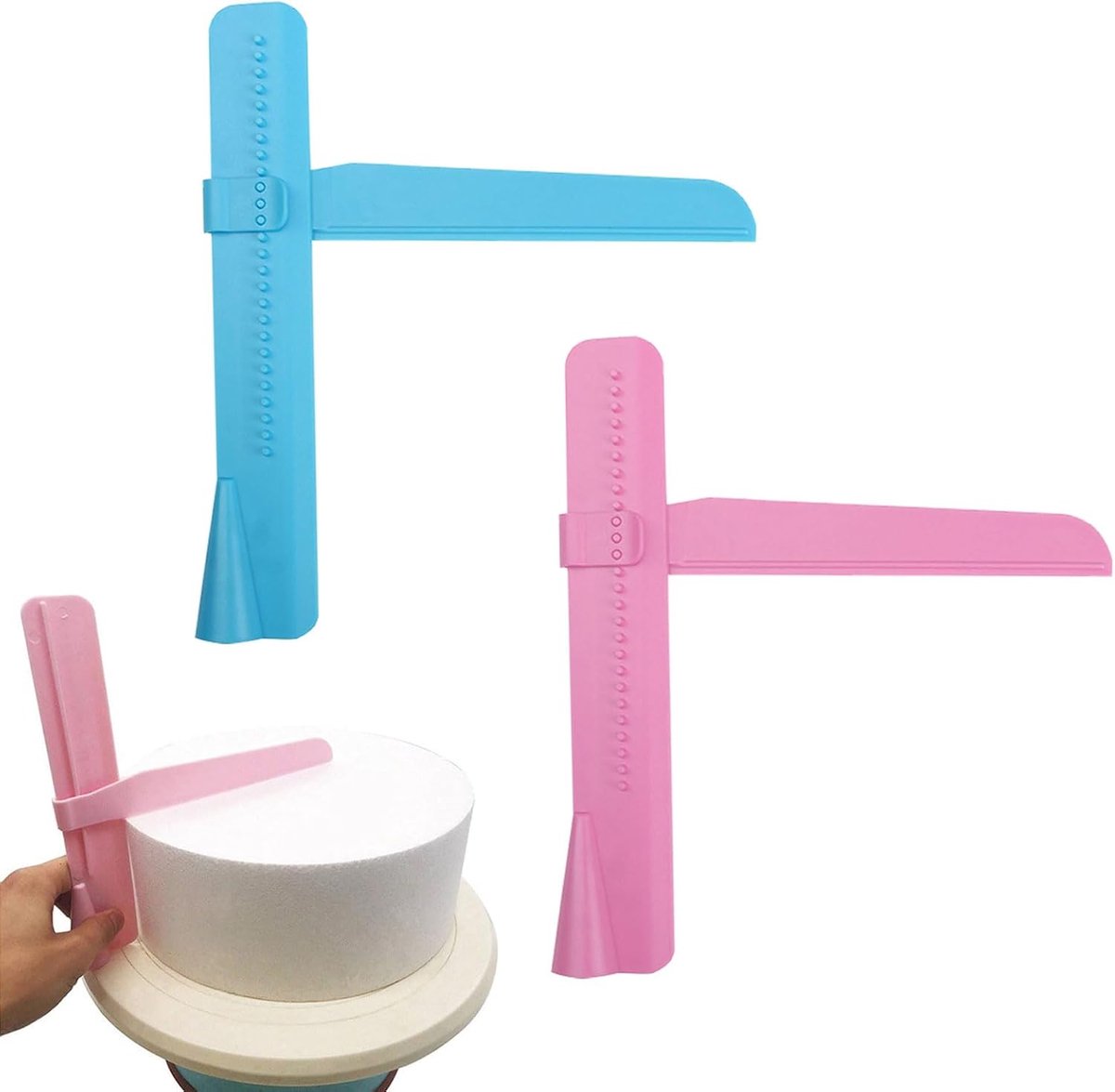 2 stuks taartschraper om aan te brengen, bakaccessoires voor taarten, verstelbaar doe-het-zelf modelleergereedschap, fondant, taartschraper om aan te brengen, botercrème, taartspatel