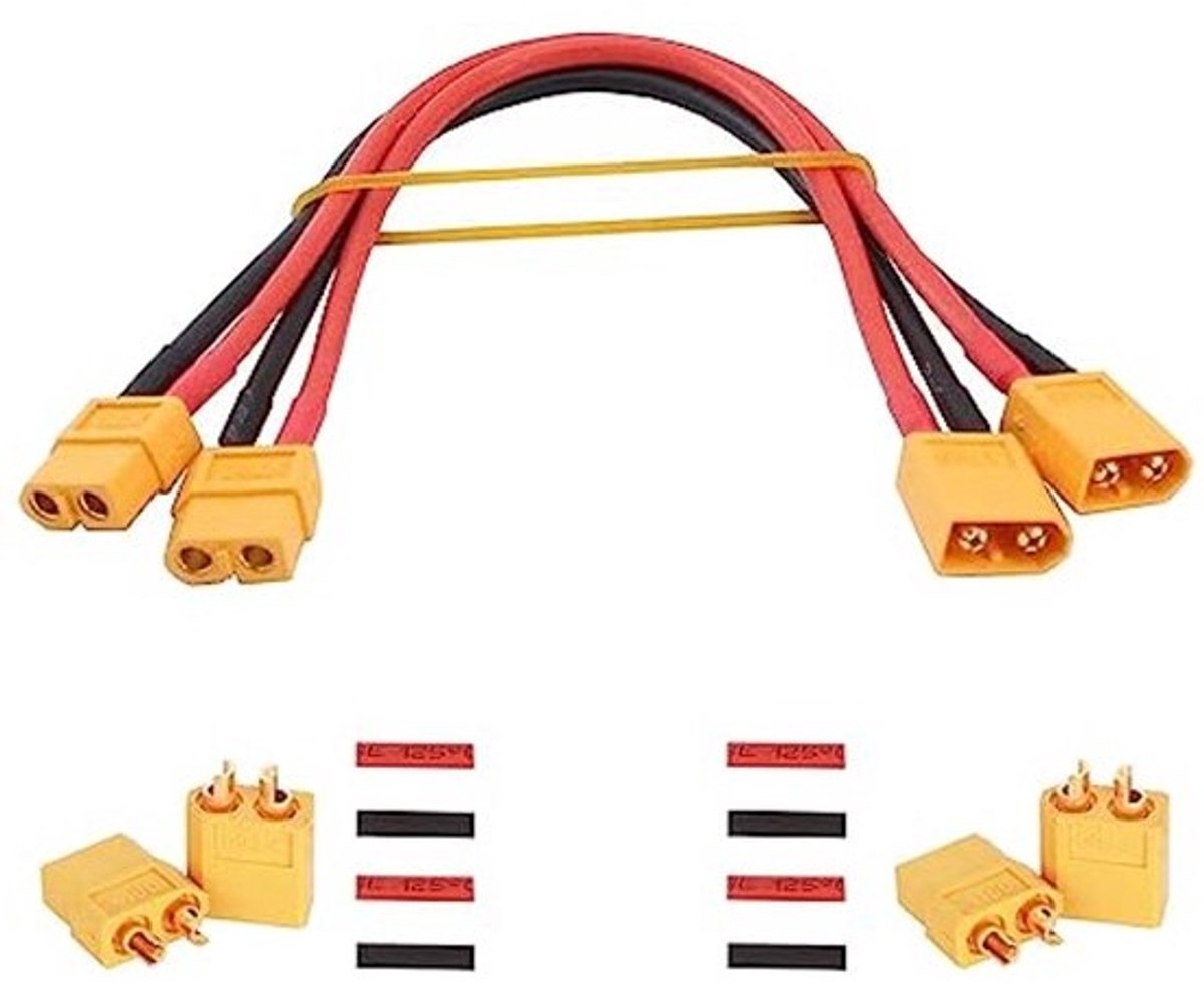 XT60 Stekker naar Bus Verlengkabel met 30 cm 14AWG Siliconen Draad voor RC Modellen