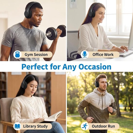 Hoofdtelefoonbescherming en hoes, 6 stuks rekbare en wasbare gebreide stoffen afdekkingen voor 6 tot 8 cm headsets, herbruikbare hoes ter bescherming tegen vuil (zwart) — afbeelding 5