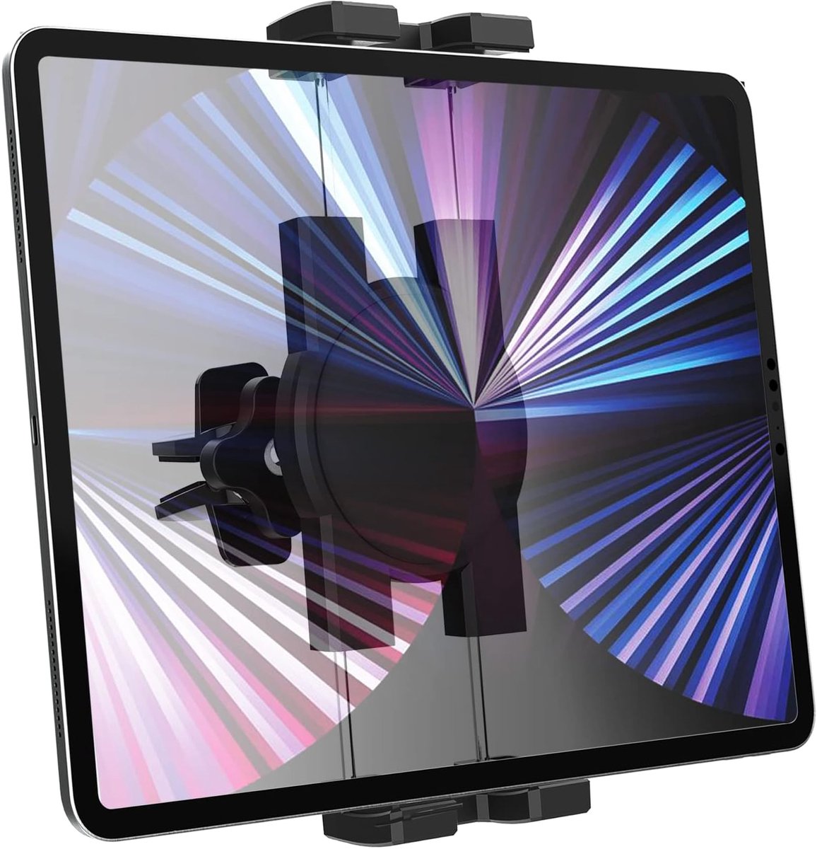 Auto Ontluchter Tablethouder, Tablet Telefoon Ventilatie Autohouder met Verstelbare Klem [Sterk en Stevig] voor iPad Pro Air Mini, Galaxy Tab, iPhone 15 14 Pro Max, Gsm (4-12.9")