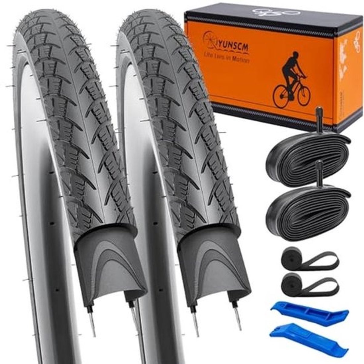 Lekbestendige 28 inch fietsbanden - 60TPI nylon met reflecterende strepen - 2 stuks
