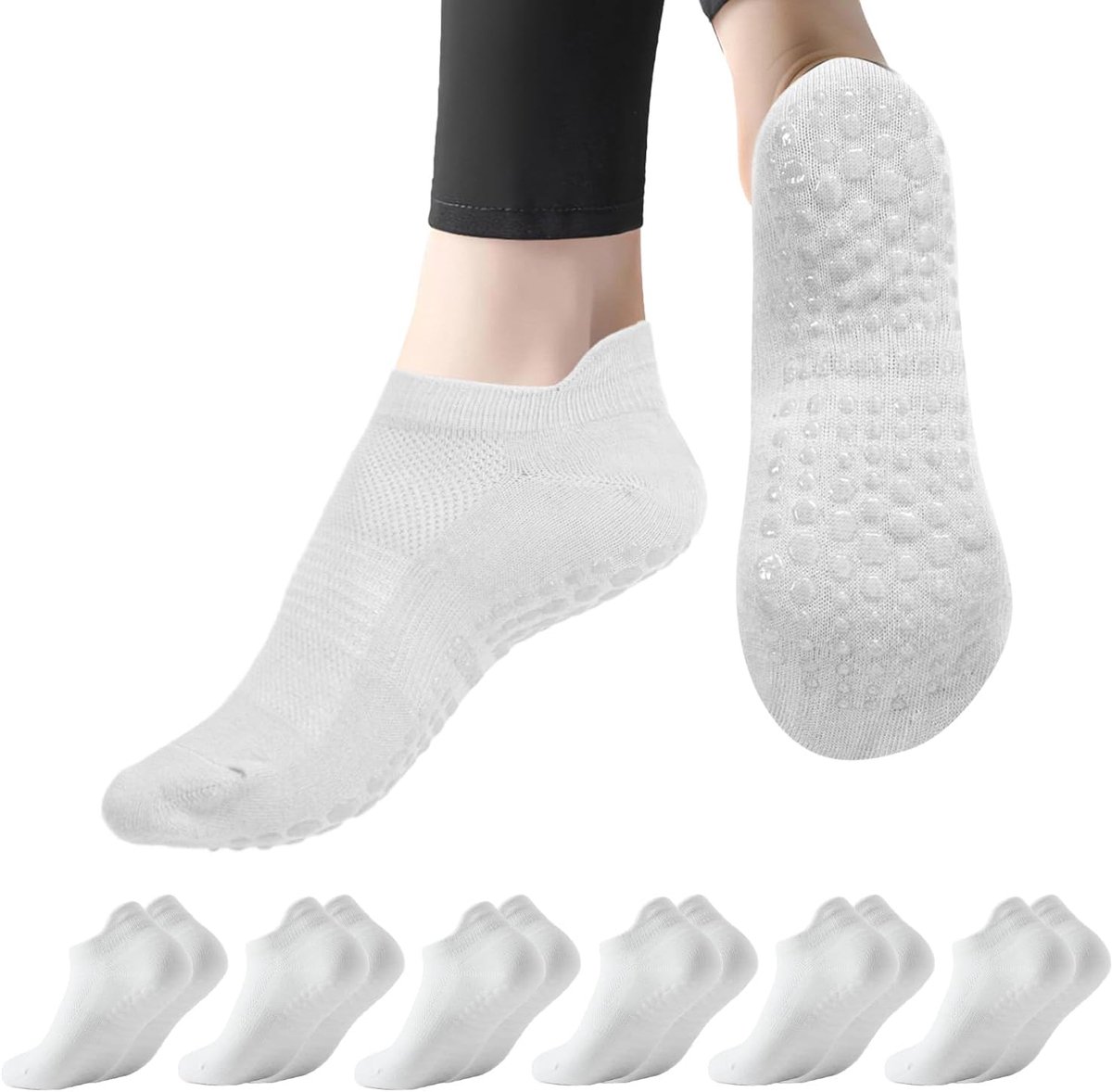 Sokken, antislip, voor dames, 35-40, yogasokken, pilatessokken, reformsokken, antislip, pilatesset, thuis, pilates, accessoires voor yoga, bal, dans, fitnessstudio, ziekenhuis