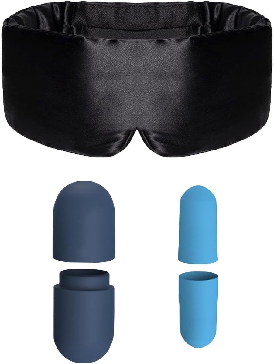 1 Stuk Slaapoogmasker, 1 Paar Capsule Oordoppen, Lichtblokkerend Oogmasker, Verstelbaar Oogmasker, Zachte En Comfortabele Slaapaccessoires