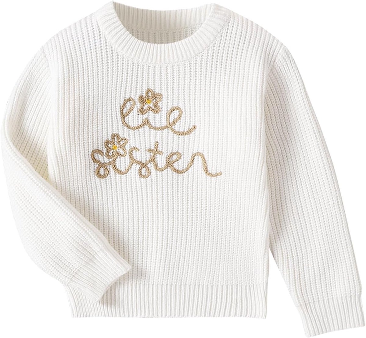 Meisjes trui winter gebreide sweater grote kleine zus pasgeborenen outfits kinderen lange mouwen gebreide trui kleine kinderen kleding