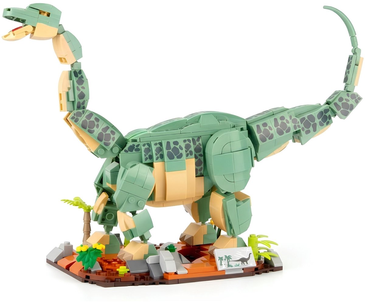 Zhe Gao 0447 Jurassic Brontosaurus dino bouwset | Dinosaurus dieren bouwset | Ideas expert modelbouw | Predators World | Classic Creator speelgoed bouwpakket voor kinderen en volwassenen | Niet geschikt voor Lego | Bouwdoos met 589 bouwstenen