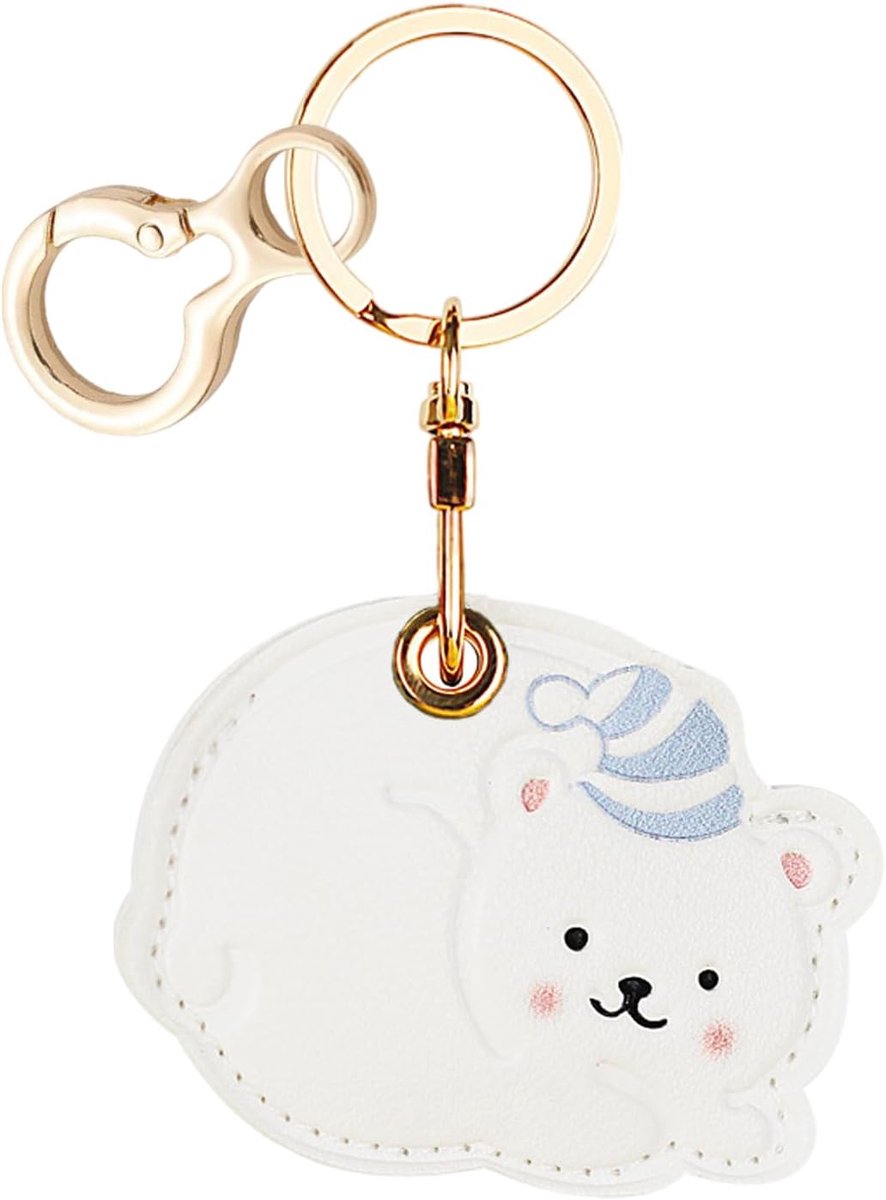 Hoesje Met Sleutelhanger, Krasbestendig Anti-Verlies Ontwerp Voor Air Tags-Leren Houder Met Sleutelhanger Voor Sleutels, Handtas, Hondenhalsband, Bagage