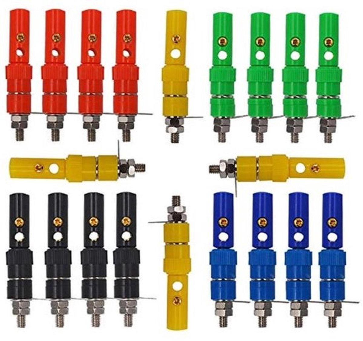 40 Stuks Bananastekkers - Adapter voor Bananenklemblok 4 mm - 5 Kleuren