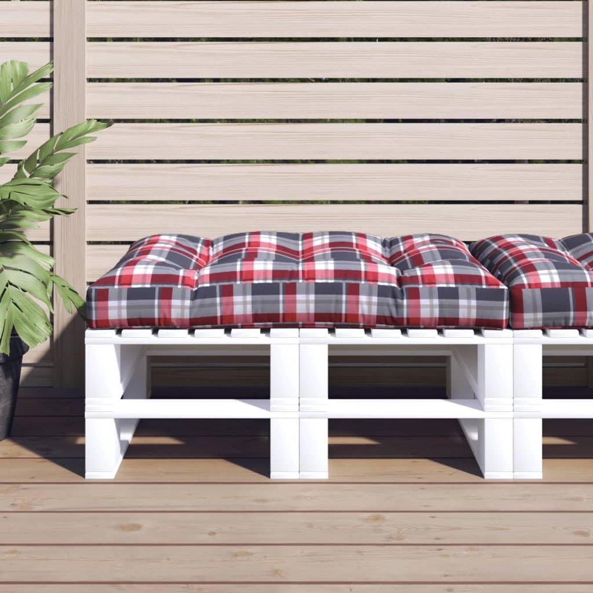 Rood ruitpatroon 120x80x12 cm