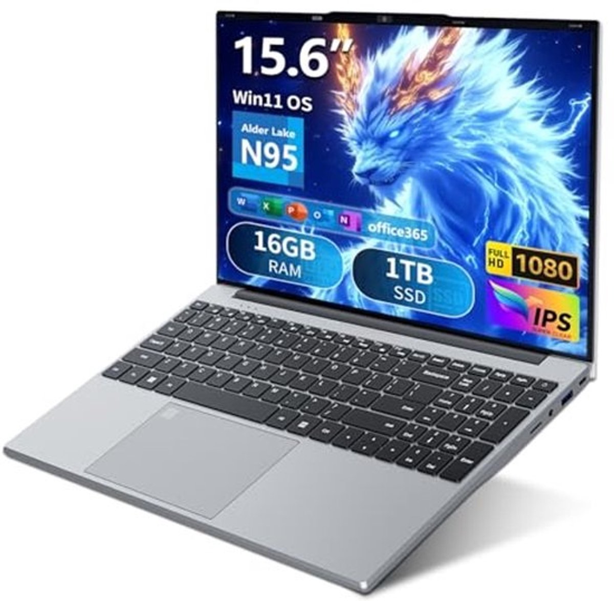15.6 Inch Laptop met 16GB RAM en 1TB SSD