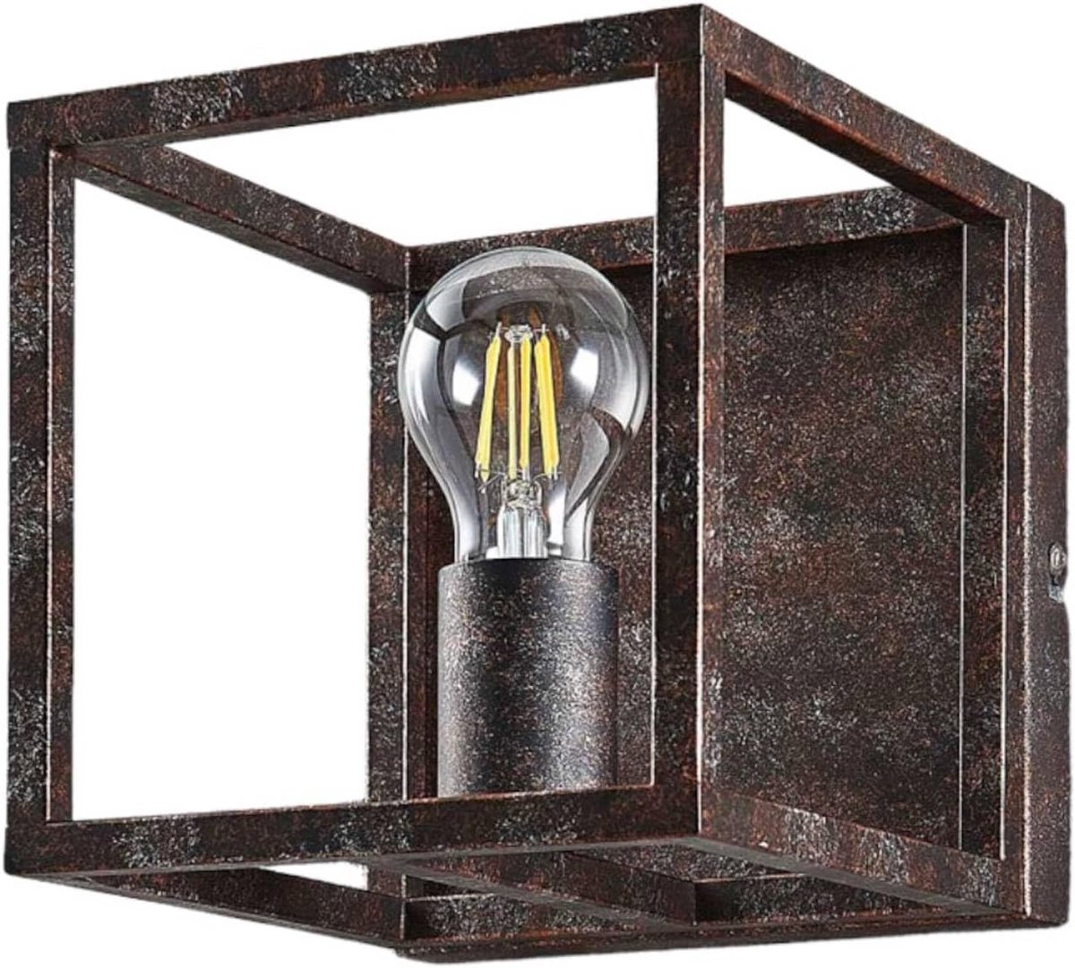 Plafondlamp 'Emin' (landelijk) in Bruin uit overige metaal o.a. voor woon-/ eetkamer - plafonnière, plafondverlichting