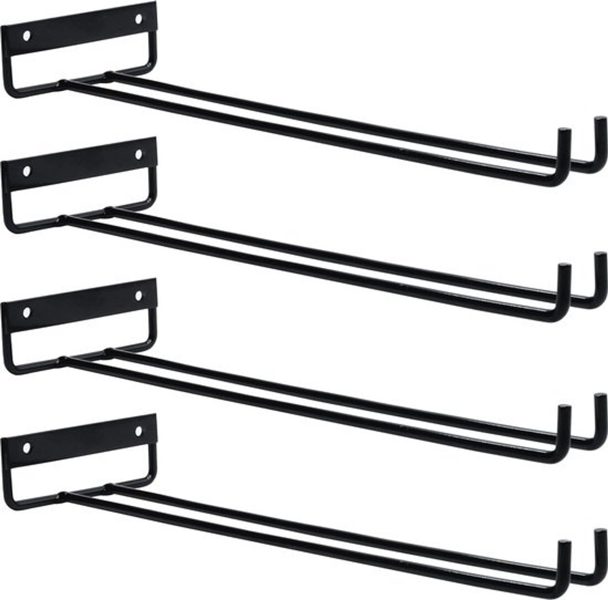Hangende wijnglashouder voor Keuken en Bar - 4-pack Wandrek voor Wijnbekers