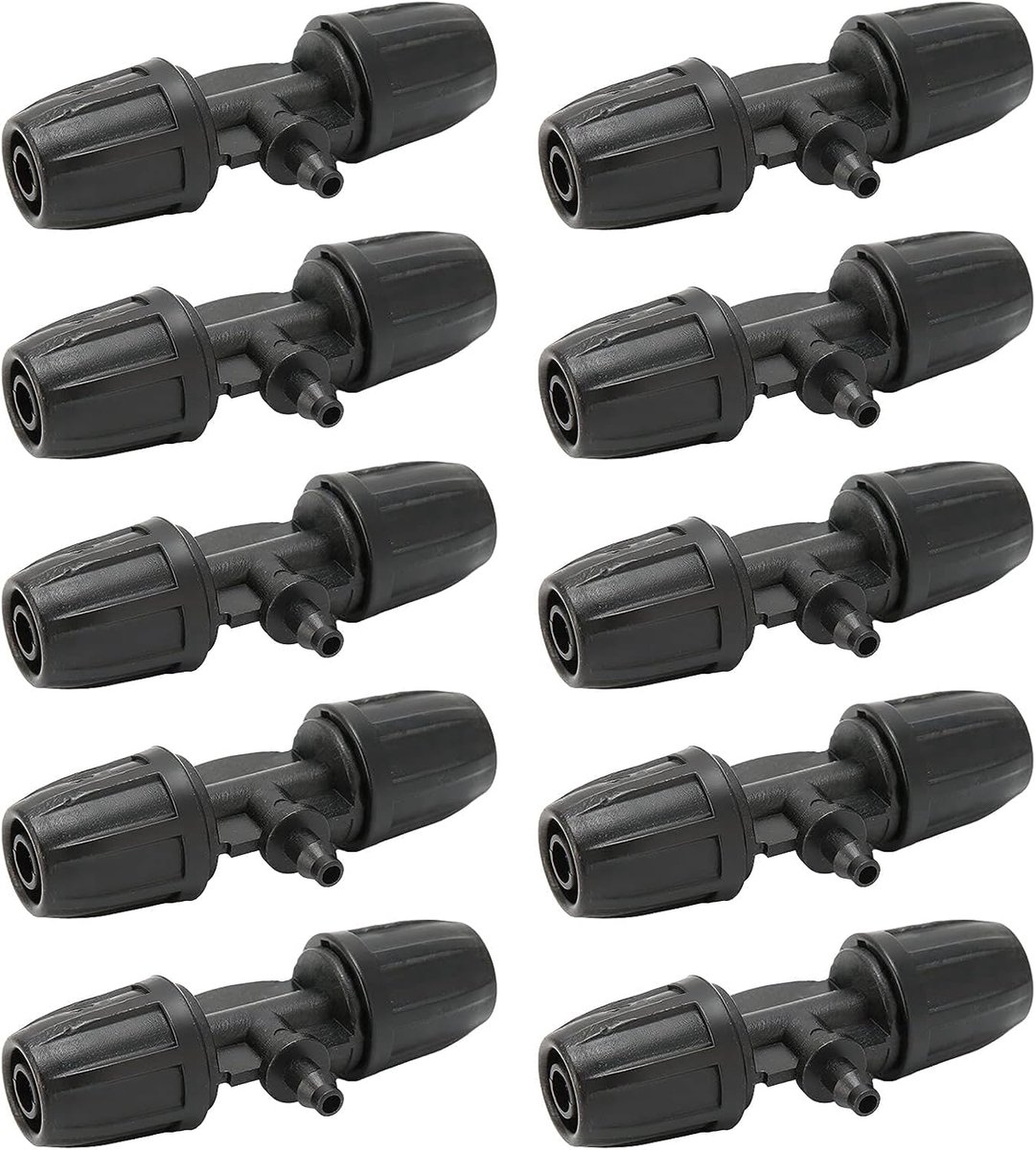 10Pcs 8/11 Tot 4/7 Verminderen Tee met Gesp Tuin Irrigatie Verneveling Tubing Prikkeldraad Connector Buisleidingen