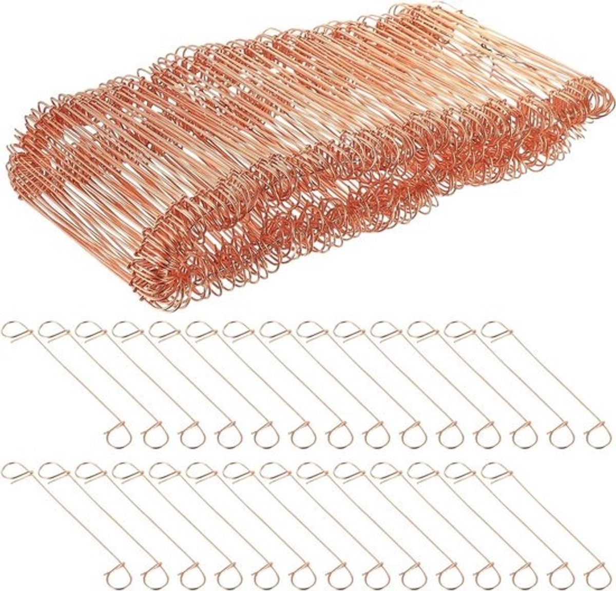 250 versterkingsnetlussen - 1 mm x 100 mm dubbele lussen voor beton - stevige stalen draad voor tuinhekken en bouwprojecten