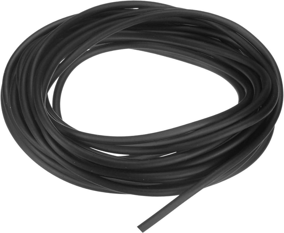 Natuurlijke latex rubberen buis, 3/32 inch [2 mm] ID x 5/32 inch [4 mm] OD 20ft lengte latex slang buis voor thuis/laboratorium/sport, zeer elastische bandbuizen [zwart]