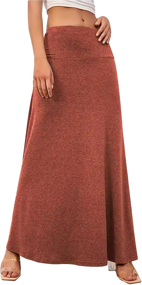 Dames lange rok elastische volledige lengte vrouwen hoge taille maxi yoga rok