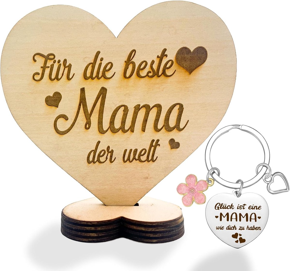 Moederdagcadeau voor mama, houten hart cadeau voor mama, sleutelhangercadeaus voor moeders, beste Moederdagcadeau, en kerstcadeaus voor vrouwen