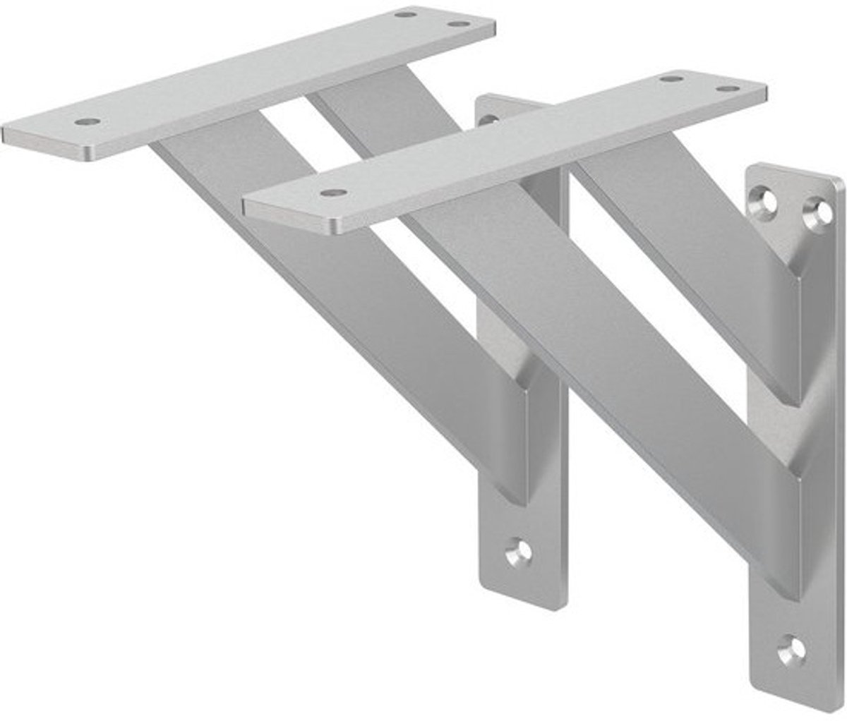 2 Stuks Aluminium Wandplankdrager 180x180 mm - Zwevende Plankhouders voor Muurmontage