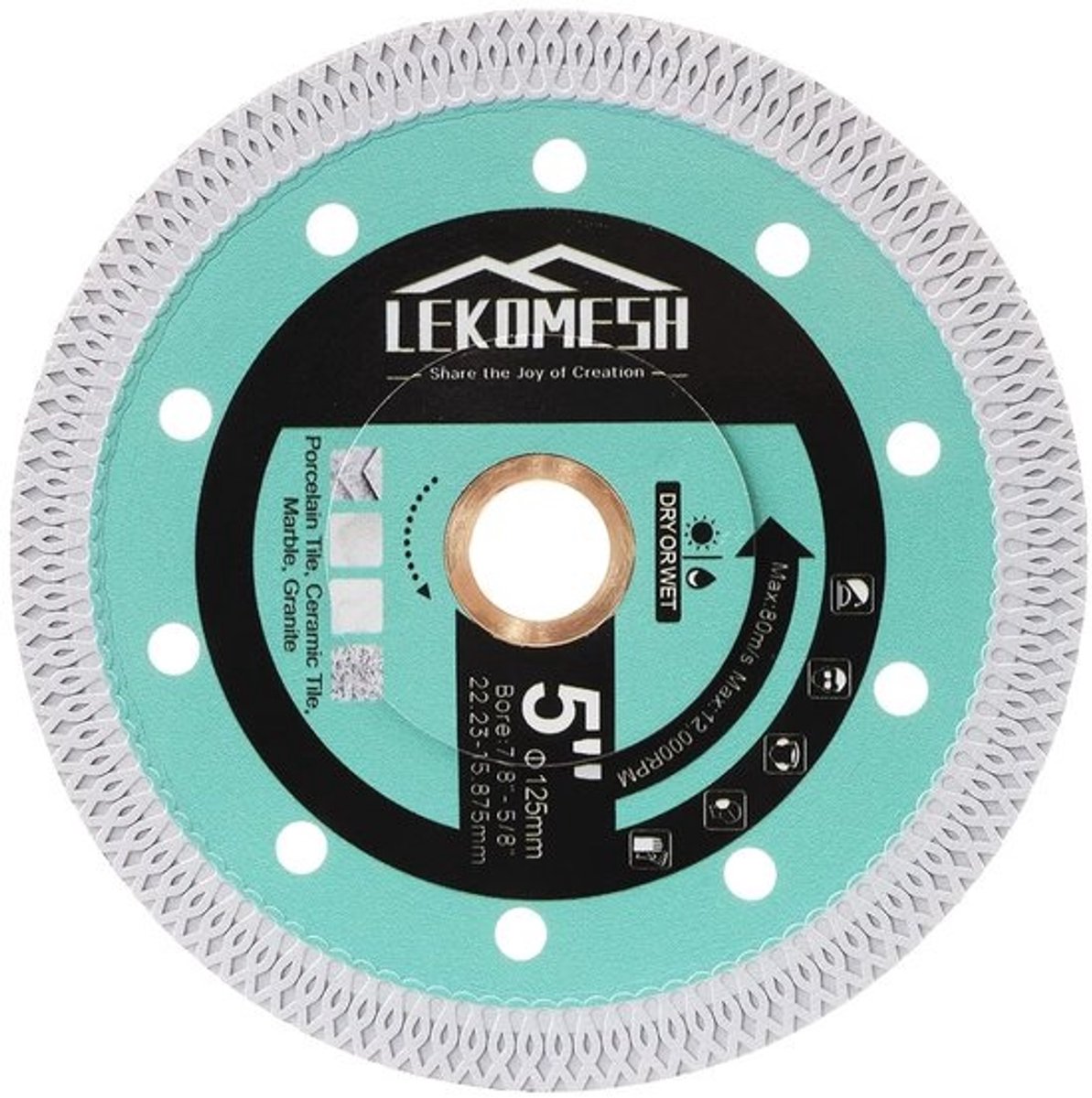 Keramisch Diamant Zaagblad 125 mm - Extra Fijn Snijden Voor Tegels, Porselein, Marmer, Graniet en Kunststeen