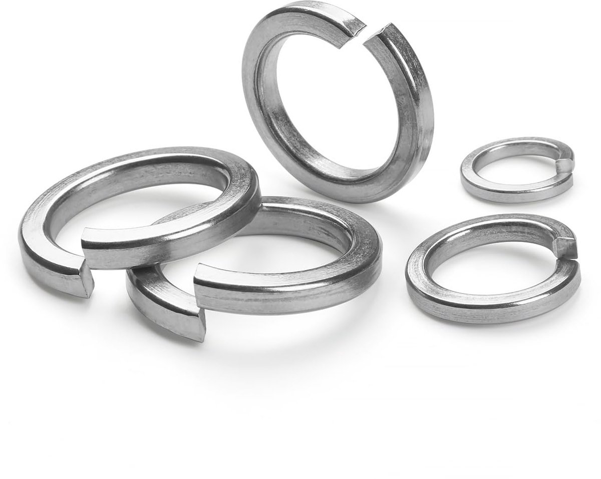 Ringen M8, veerring vorm B na veerring, glad, 304 roestvrij staal DIN 127 A2 V2A spiraalvormige veerringen, veerringen, borgring, sluitringen