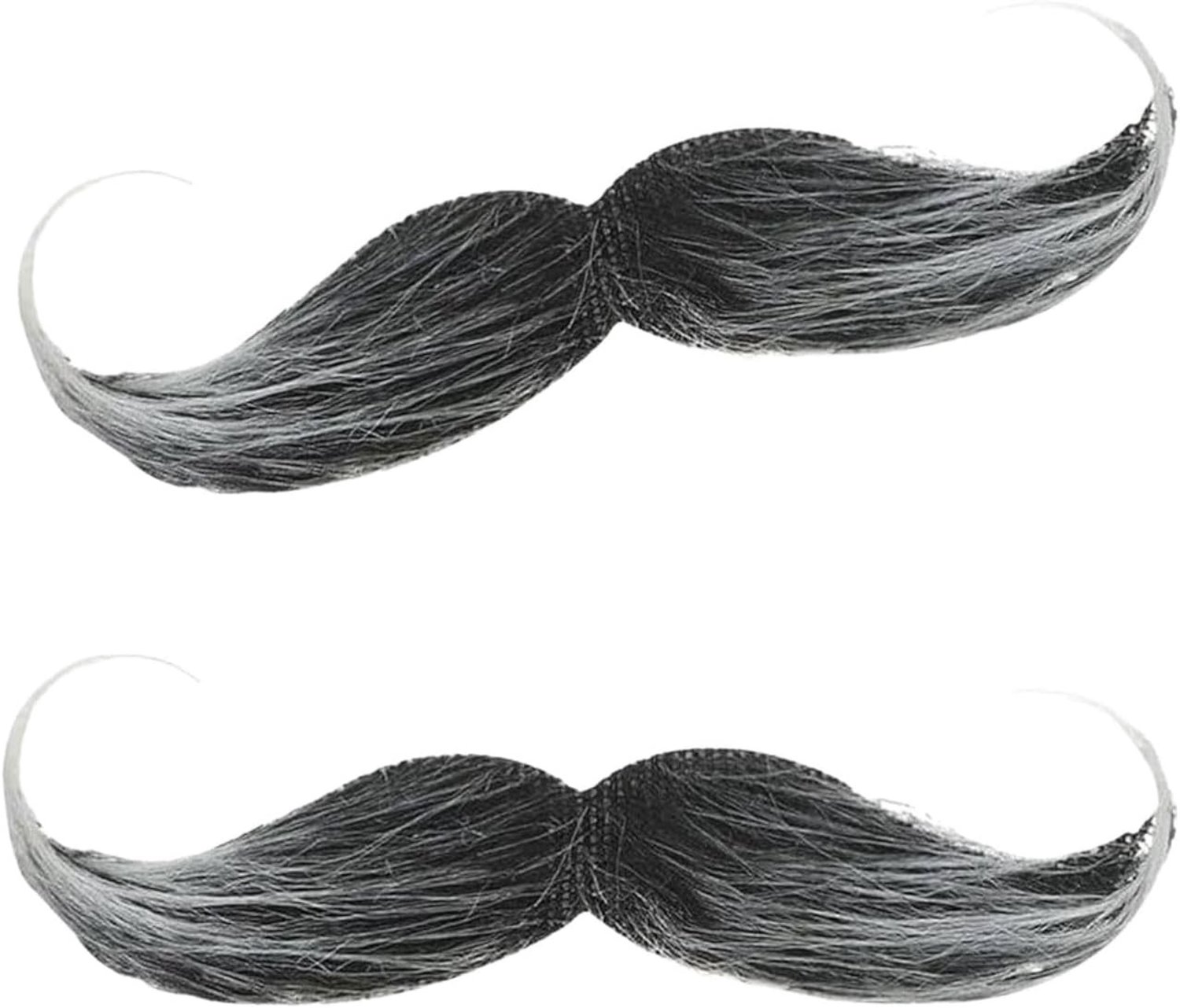 Set van 2 zelfklevende snorren en nepbaarden in zwart voor carnaval, festival en cosplay accessoires