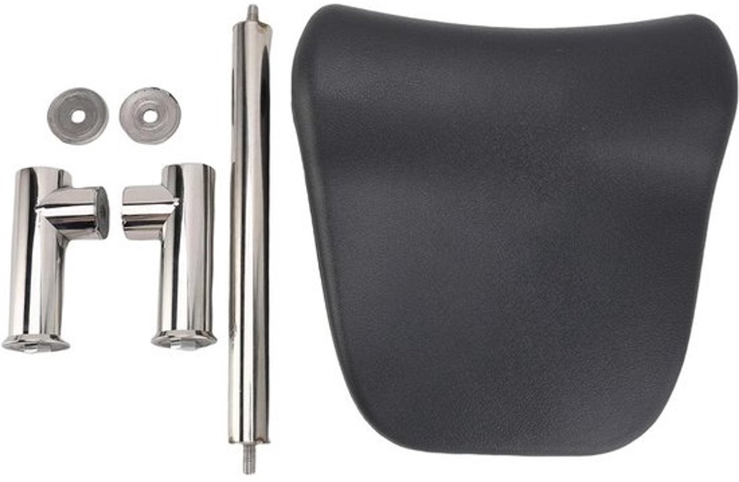Badkussen - Badaccessoire - Voor ontspanning in bad - Waterdicht - Roestvrij staal - 33.5 cm breed - Zwart