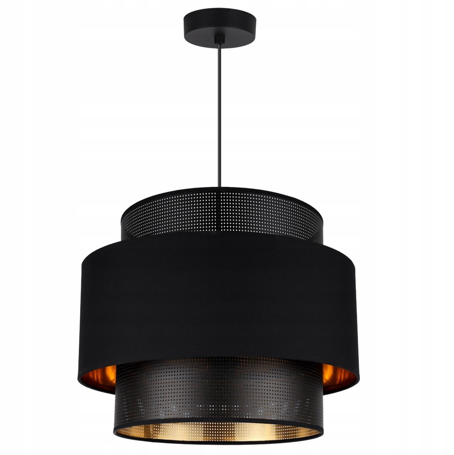 ASTI Plafondlamp - Hanglamp Slaapkamer, Eetkamer - Zwart/Goud