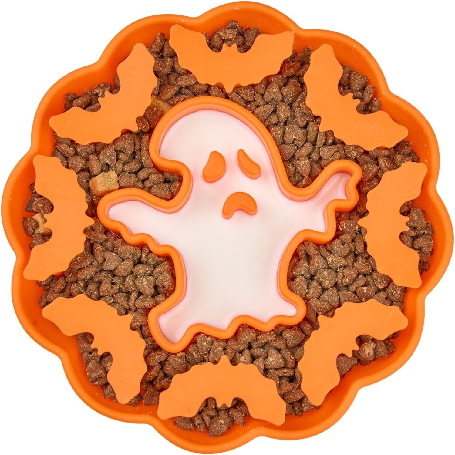Famanu - Anti-schok hondenvoerbak - voorkomt morsen tijdens het eten - met antislip zuignap - Halloween-design 21 cm