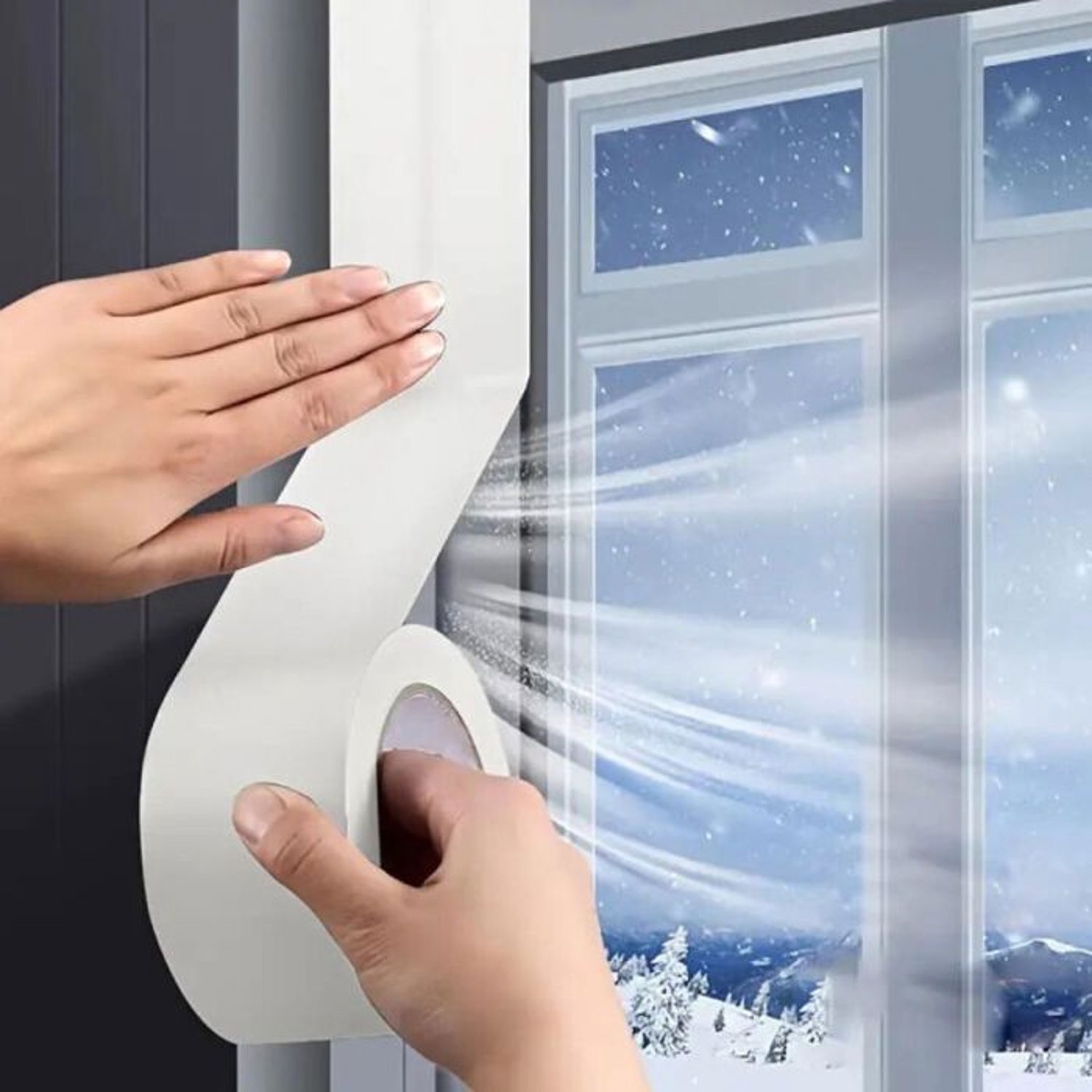 Twee rollen raamafdichtingstape, afdichtingsstrip voor raamkozijnen van airconditioners, 5 cm x 20 meter, waterdicht, voor luchtkanalen.