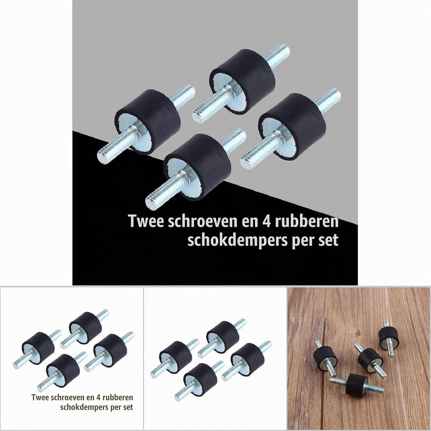 Rubber Buffer Anti-Vibratie Schokdemper, Set van 4 Isolatie Dempers voor Luchtcompressor, Vibration Damping, Geluiddemping en Veringselementen