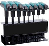 Inbussleutelset met T-handgreep - Metrische sleutelset - Voor mechanisch onderhoud - Dubbele schacht - 2-10 mm - Zwart