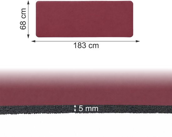 Yogamat antislip - 5 mm - donkerrood van Yogamat — afbeelding 5
