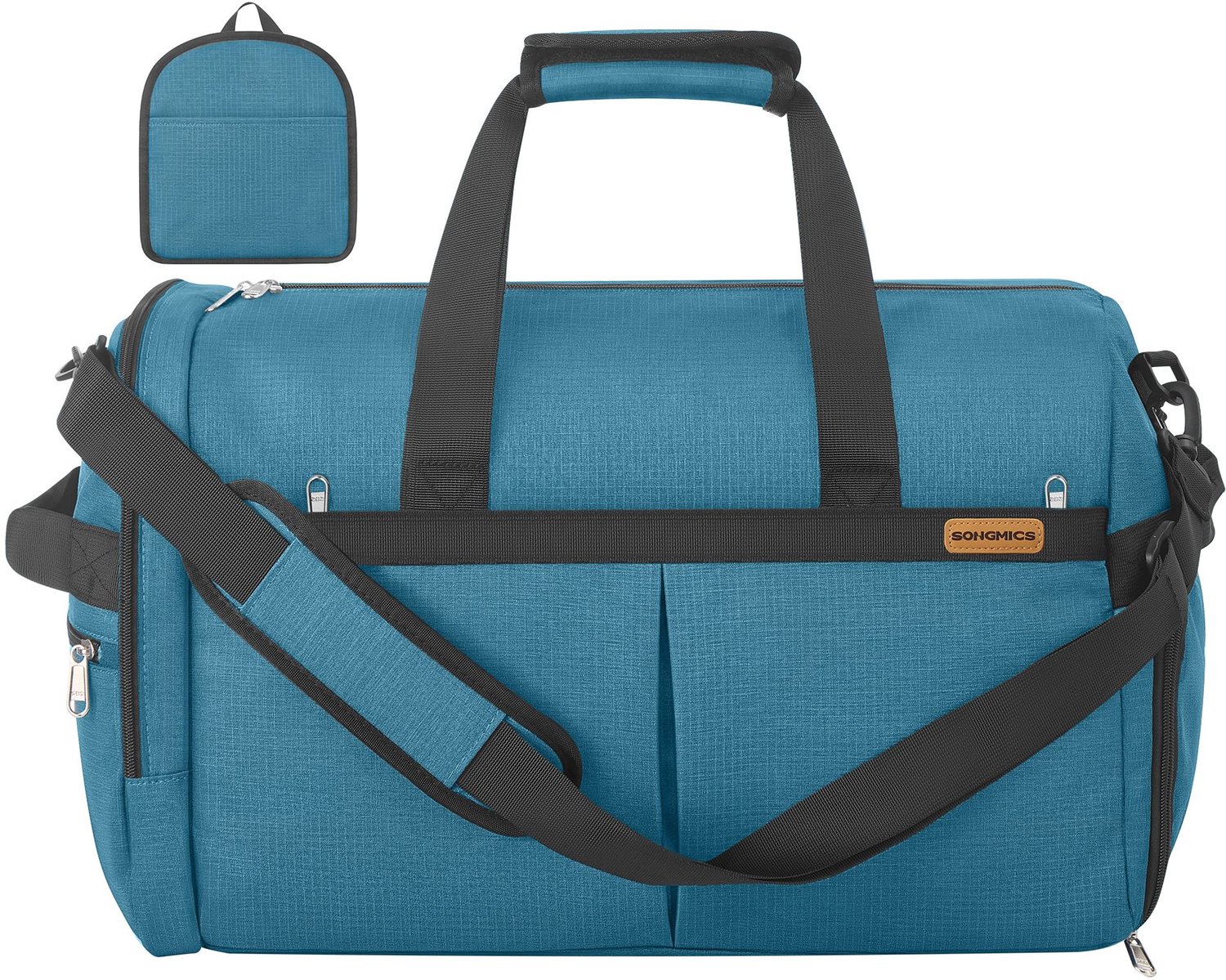 Opvouwbare sporttas met schoenenvak en nat vak – 50 l – blauw