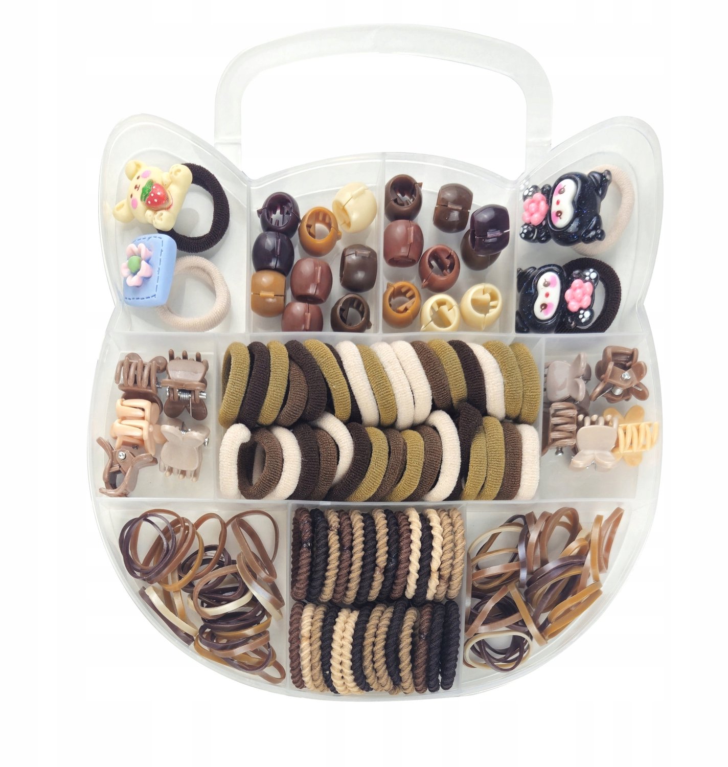Haaraccessoires Set Meisjes - 200 Stuks Elastiekjes & Koralen - Pastel