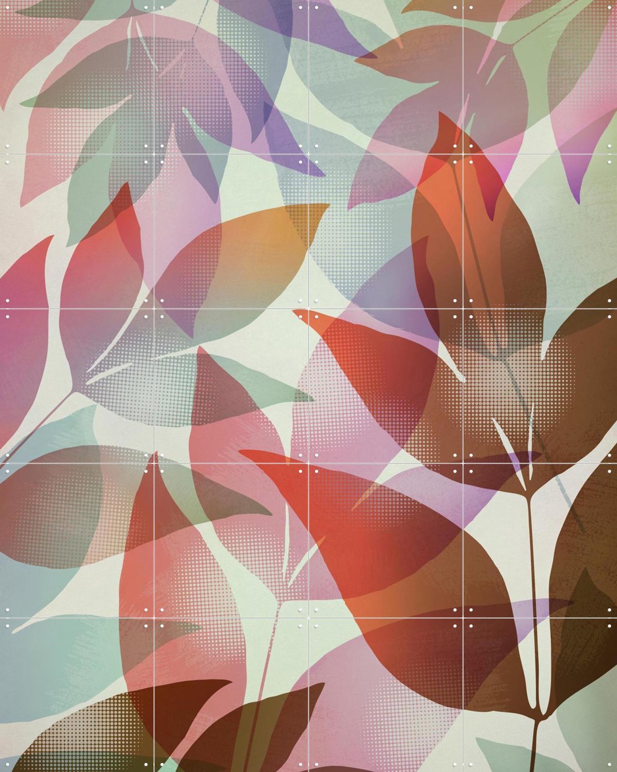 IXXI Translucent, Angelo Cerantola - 80 x 100 cm - Grote wanddecoratie en posters - Digitale Kunst, Woonkamer, Eetkamer, Trap, Gang, Natuur Paars / Bruin / Roze