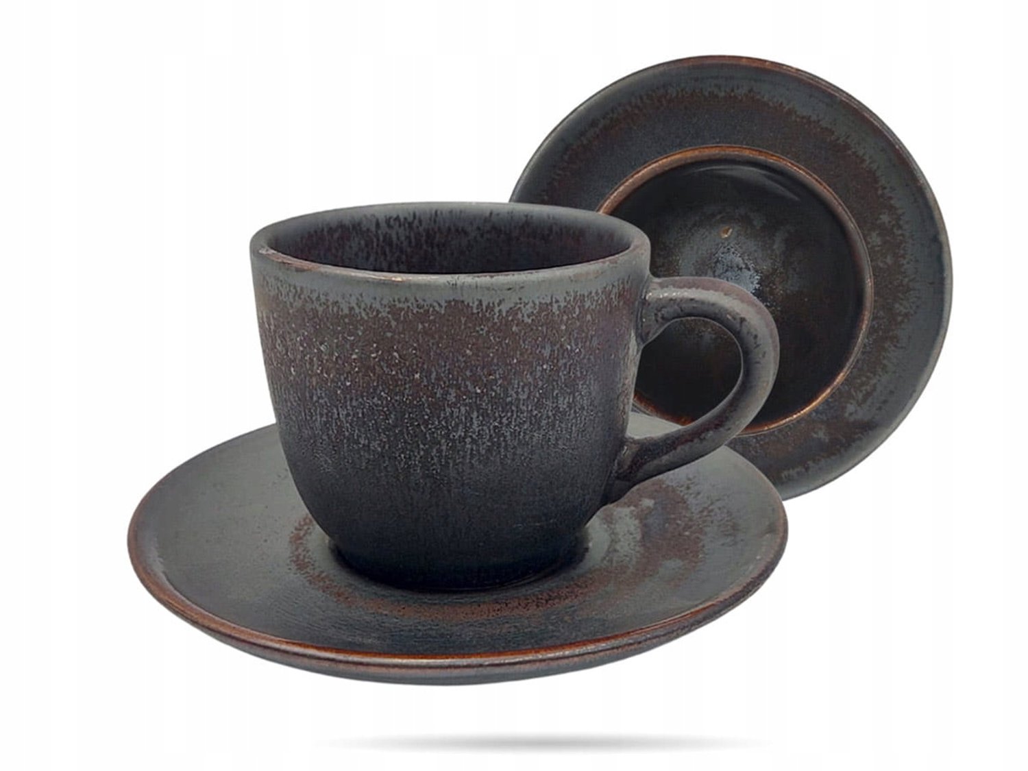 Kera Ceramika Espresso Kopje met Schotel Bel Hematyt 100 ml