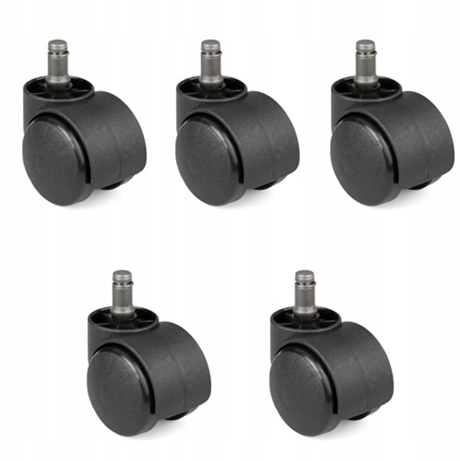5x Zwenkwielen Rubber 50mm met Pen voor Meubels - Merkloos