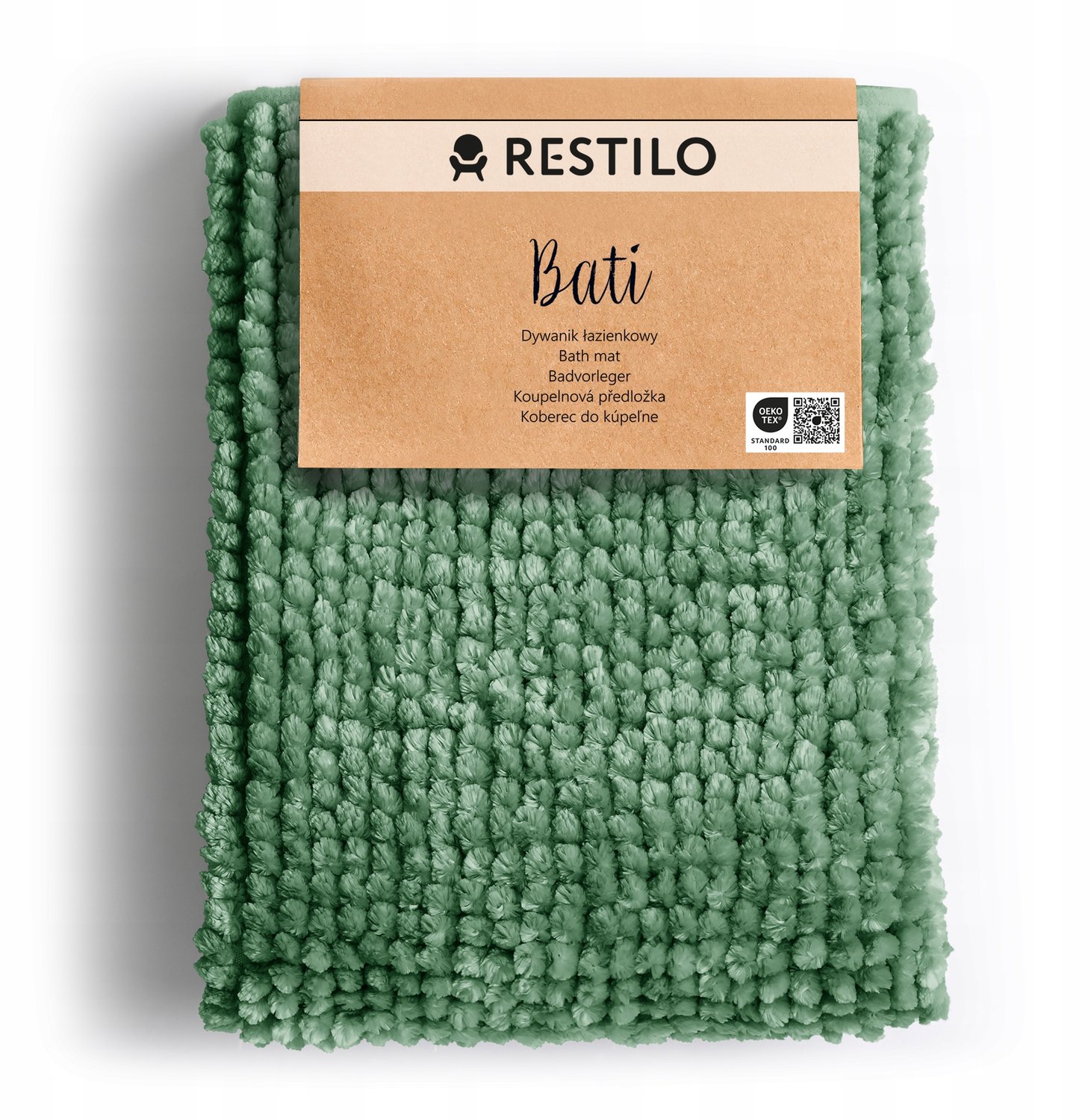 Antislip Badmat Shaggy Sjaal 70x120cm Groen