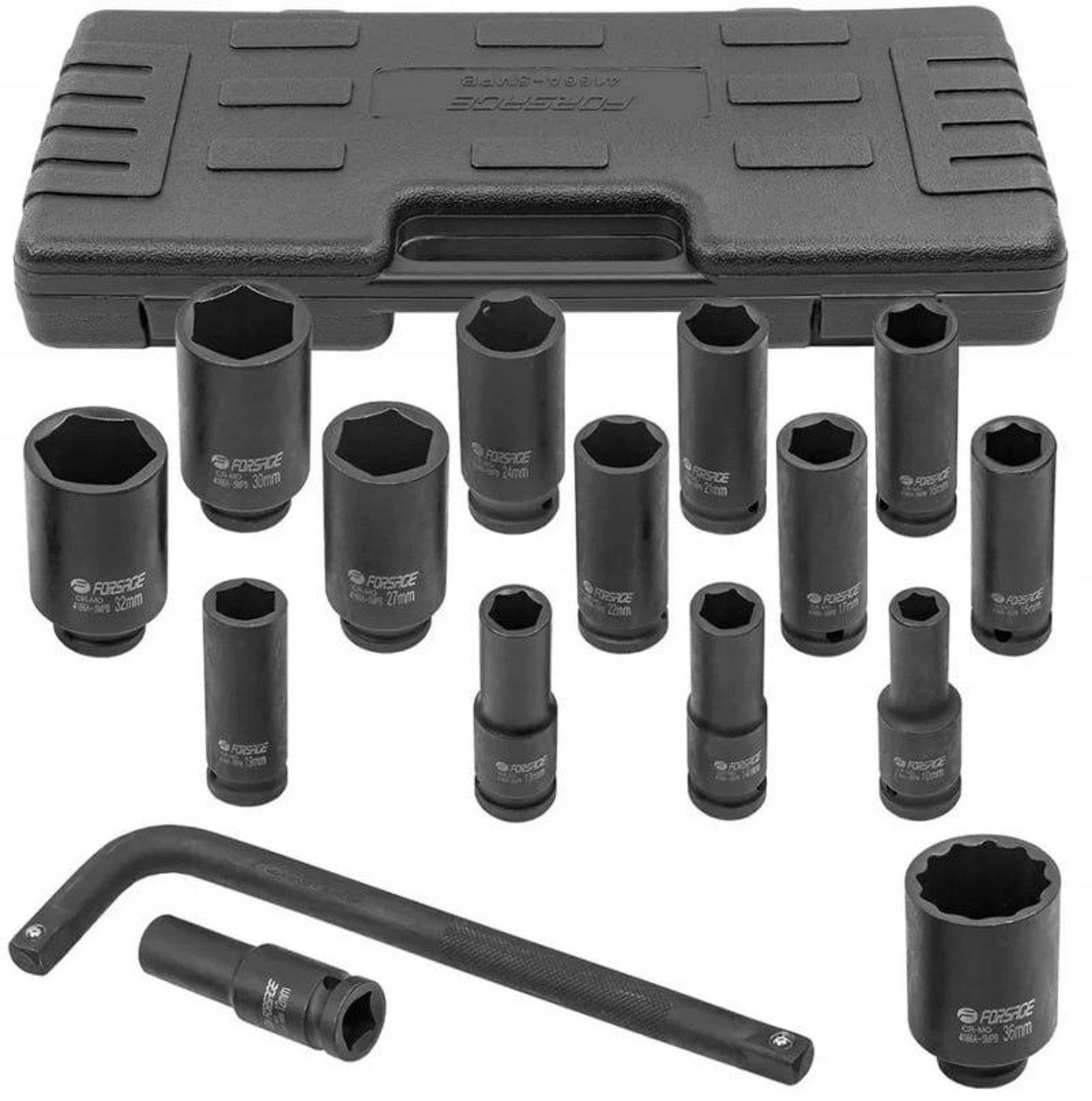 Forsage 1/2" Dopslagsleutel Set 15+1 stuks (10-36mm)
