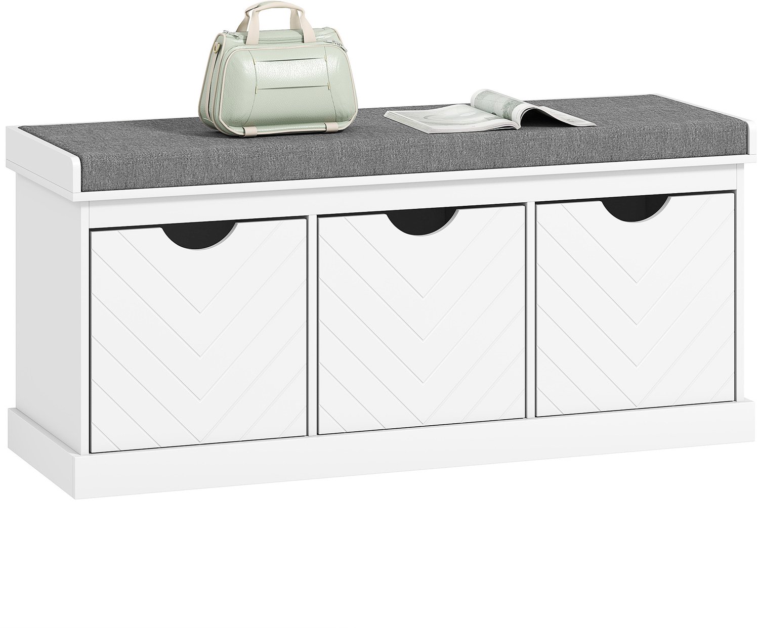 HOMCOM schoenenbankje van hout, 105 x 35 x 47 cm, wit