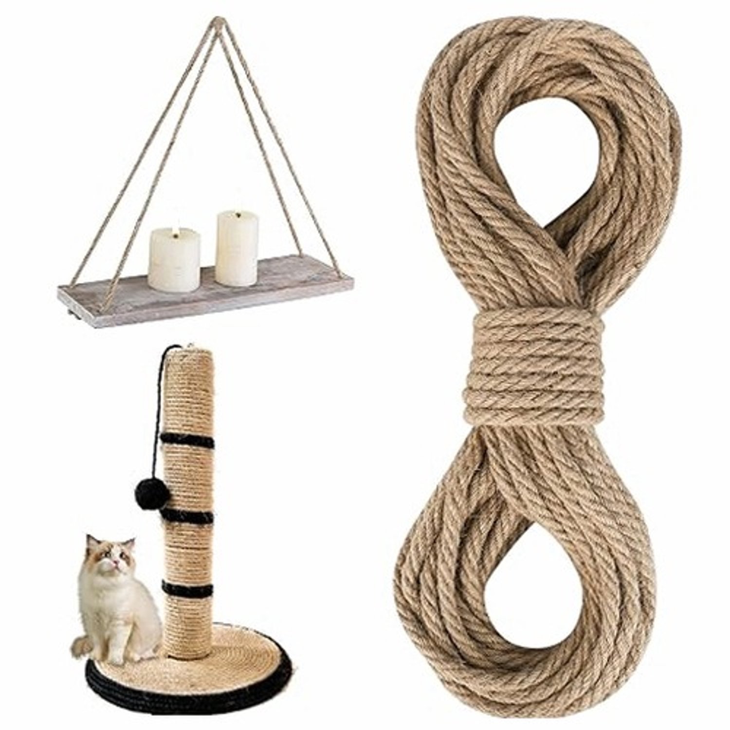 Natuurlijk Jute Touw 10mm x 20m - Biodegradabel & Duurzaam