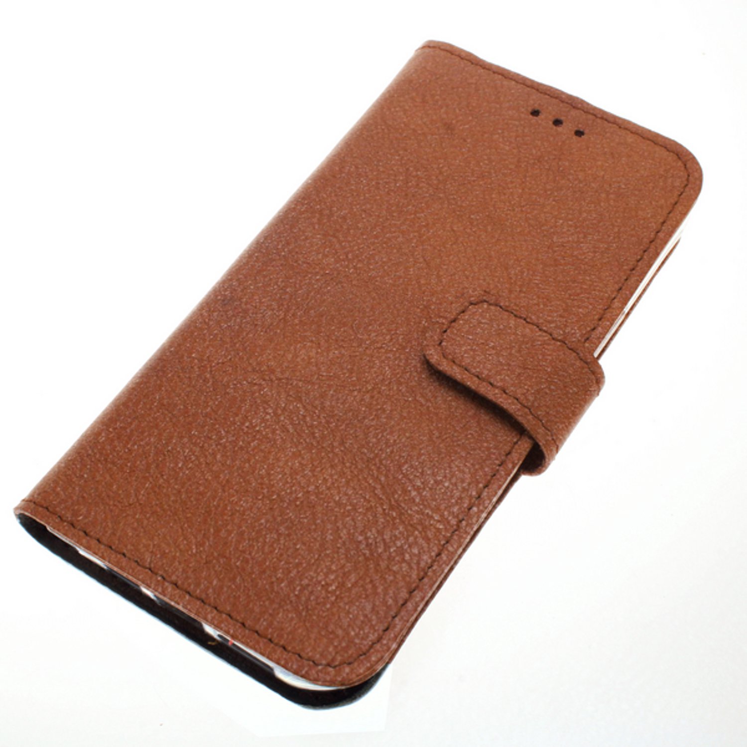 iPhone 15 Cognacbruin robuuste glad kalfsleer hoesje Nr-19